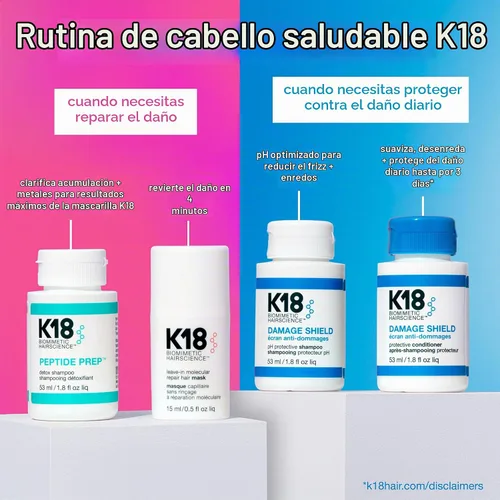 Vista 4 de K18 Champú protector Damage Shield, reduce el encrespamiento y los enredos, mantiene la salud del cabello