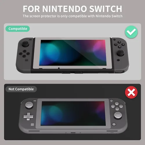 Vista 3 de eXtremeRate Colorful Border Screen Protector + Classics NES Style DIY Replacement Full Set Shell for Nintendo Switch