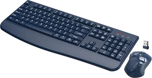 Vista 9 de Combo de teclado y ratón inalámbricos, teclado inalámbrico de tamaño completo de 2.4GHz con cómodo reposa muñecas y ratón óptico inalámbrico