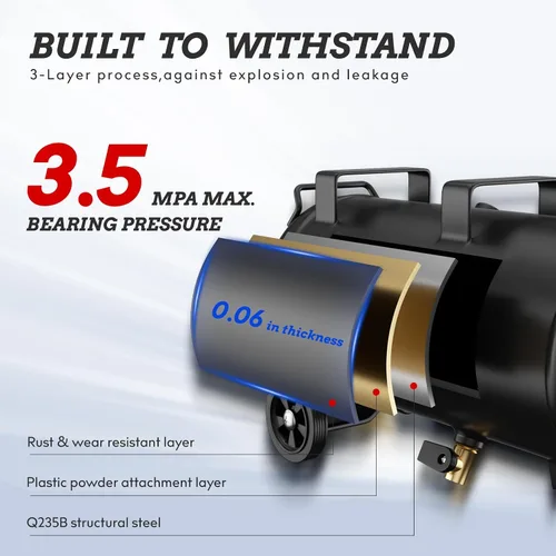 Vista 6 de Compresor de aire portátil, tanque de compresor de aire libre de aceite de 4 galones, motor de 0.5 HP, máximo 110 PSI, 0.6 SCFM a 90 PSI, compresor