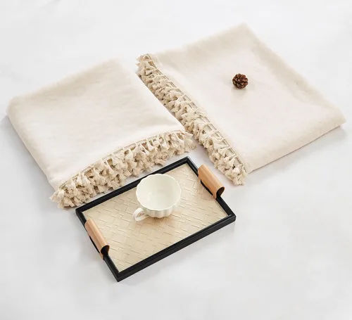 Vista 6 de Sanceor Cortina bohemia extra larga transparente con bolsillo para barra, 1 panel de 120 pulgadas de largo, mezcla de lino natural de 2 pisos