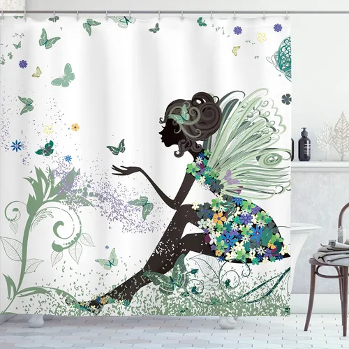 Vista 15 de Ambesonne Decor Collection cortina para regadera de baño de poliéster
