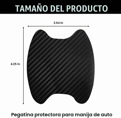 Vista 2 de 4 calcomanías para tazas de manijas de automóvil, película protectora antiarañazos de fibra de carbono para puertas de automóvil, protector de tazas