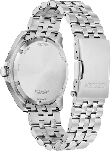 Vista 3 de Citizen Eco-Drive Classic Corso Silver Reloj de acero inoxidable para hombre, esfera azul (modelo AW1740-54L), plateado