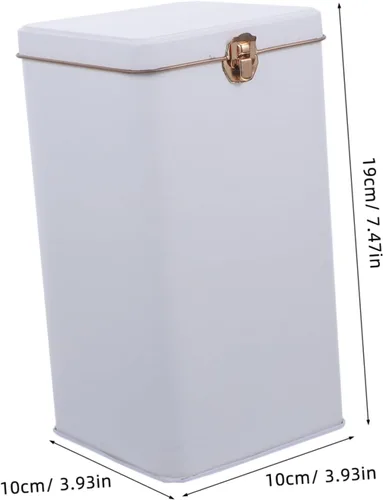 Vista 5 de Luxshiny Latas rectangulares del metal del té verde del té del metal de la hojalata del metal blanco envase de la lata
