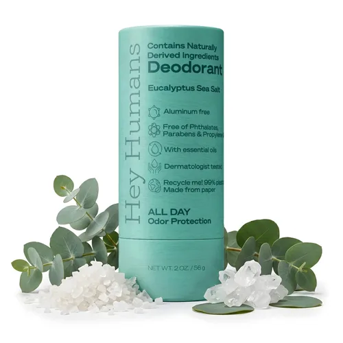 Vista 18 de Hey Humans Desodorante, desodorante sin aluminio para mujeres y hombres, contiene ingredientes derivados naturalmente, control de olores durante