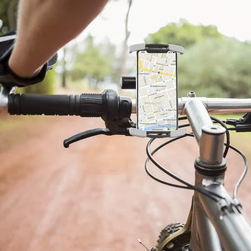 Vista 5 de Ibera Soporte para teléfono múltiple - Soporte de teléfono para bicicleta seguro y ajustable - Compatibilidad universal - Fácil instalación