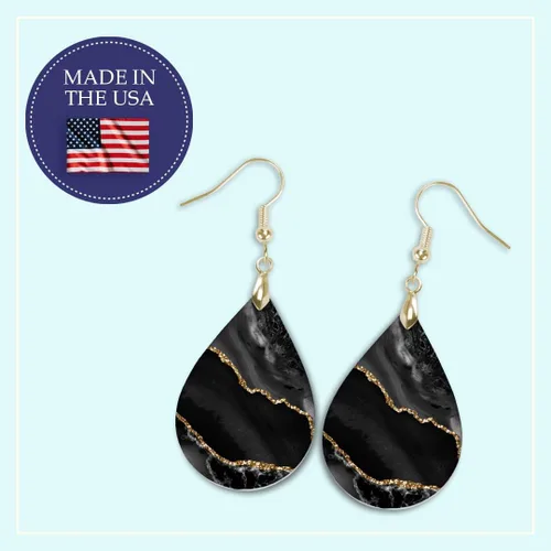 Vista 32 de Dangle Earrings for Women Colorful Dangling Drop Statement Jewelry Printed MDF Wood Teardrop Double Side Print Handmade by The Painted Pug