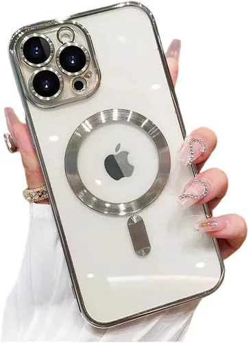 Vista 31 de Funda magnética para iPhone 12 Pro Max transparente compatible con MagSafe Funda protectora de lente de cámara integrada para iPhone 12 Pro Max