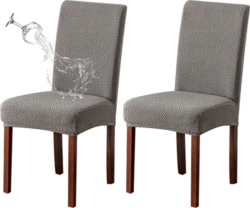 Vista 16 de Genina Fundas impermeables para sillas de comedor, cocina, fundas para sillas de comedor Parson (beige, 2 unidades)