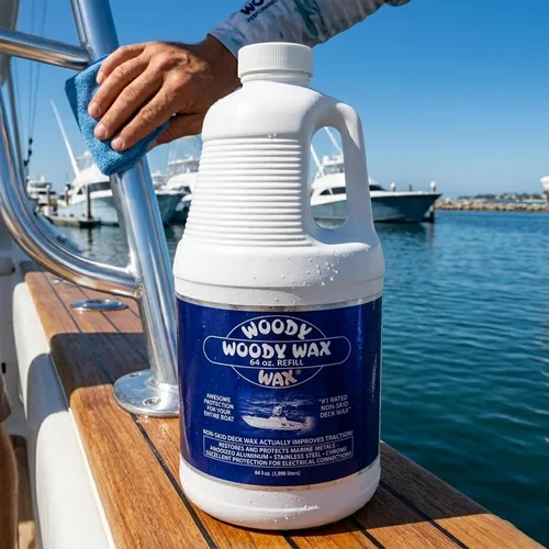 Vista 6 de Woody Wax Paquete de repuesto de protección para barco, cera antideslizante y restaurador de metal profesional, protección marina todo en uno