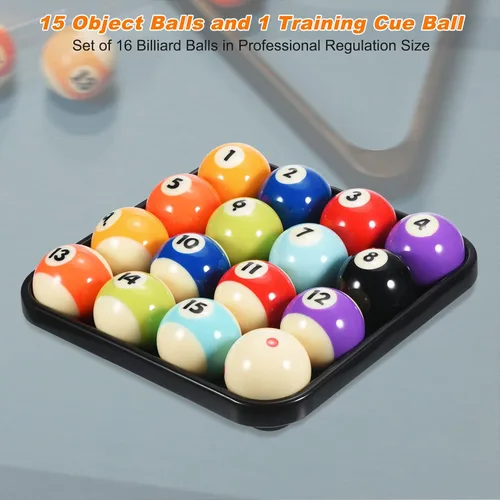 Vista 3 de PATIKIL Juego de bolas de billar de 2-1/4" tamaño reglamentario 16 bolas de billar Bolas profesionales de mesa de billar, para reemplazo