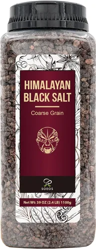 Vista 10 de Soeos Sal negra del Himalaya fina sal negra del Himalaya, 2.4 libras (39 onzas), enriquecida con minerales naturales, sabor natural de huevo
