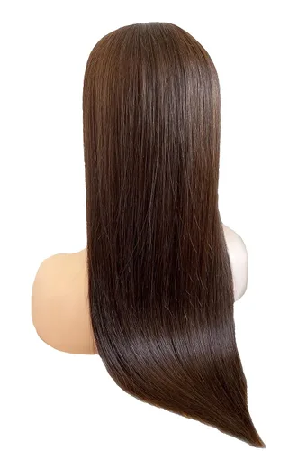 Vista 4 de Toppers para el cabello para mujer, base superior de seda, 6 x 6.5 pulgadas, con clip en la parte trasera tramada, cabello humano virgen de nivel #2