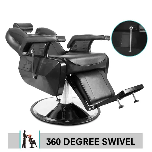 Vista 3 de Paddie Profesional hidráulico reclinable resistente de la silla negra del peluquero para el peluquero y el estilista del peluquero