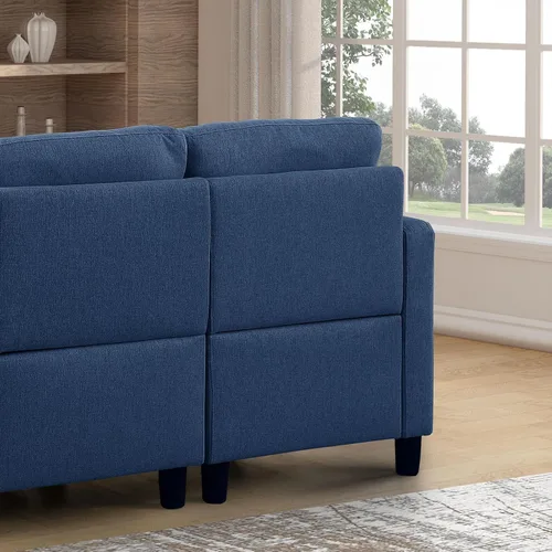 Vista 9 de Sofá modular de 55 pulgadas con otomana móvil, sofá de 2 asientos para espacios pequeños, sofá de nube en forma de L, sofá modular pequeño para sala
