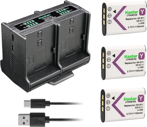 Vista 7 de Kastar Cargador de batería cuádruple compatible con batería Ricoh DB-80 DB80, cargador BJ-8 BJ8, cámara digital Ricoh R50, batería Sanyo DB-L70