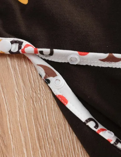 Vista 6 de Conjunto de ropa de Acción de Gracias para bebé niño, mi primer día de Thurkey con capucha para bebé niño, conjunto de ropa de Acción de Gracias