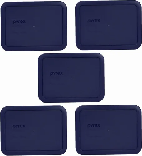Vista 5 de Pyrex 7210-PC Tapas rectangulares para platos de vidrio, color azul, 3 tazas, Azul oscuro, azul marino