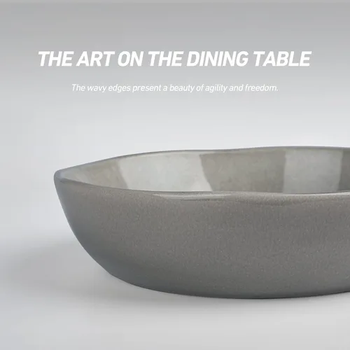 Vista 3 de famiware Aurora - Cuencos para pasta de 8.75 pulgadas, cuencos grandes de 32 onzas para cocina, ensalada, sopa, platos de pasta de gres irregular
