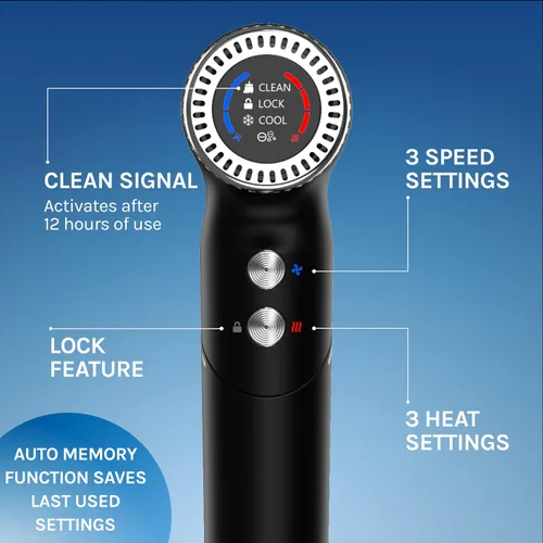 Vista 6 de Bio Ionic AeroGravity - Secador de pelo Featherlight, mango plegable, reduce el encrespamiento y la estática, compacto, ultra ligero, doble voltaje