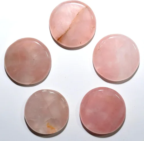 Vista 4 de 1.378 in Natural Rose Quartz Soportes para Esferas/Huevos Pulido Rosa Preocupación Piedra Cristal Mineral Piedra Espécimen - África (5PCS)