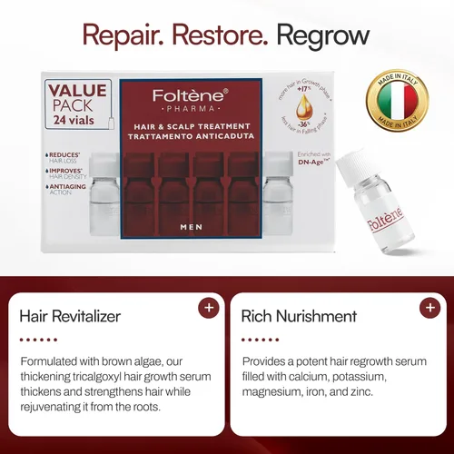 Vista 7 de FOLTENE Tratamiento para el crecimiento del cuero cabelludo y el cabello – Suero revitalizante para el crecimiento del cabello para hombres
