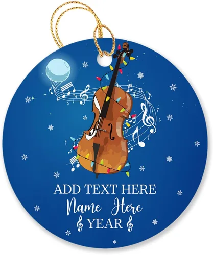 Vista 33 de Adorno de Navidad personalizado de acordeonista que toca acordeón, nombre personalizado y año, adorno de Navidad para acordeonista, instrumento