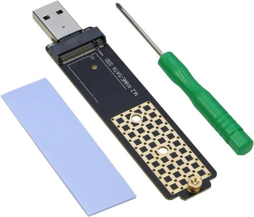 Vista 6 de Adaptador M.2 a USB, RIITOP NVMe a USB 3.1 tarjeta de lectura compatible con SSD NVMe (PCI-e) M Key y SSD NGFF (B+M Key SATA)