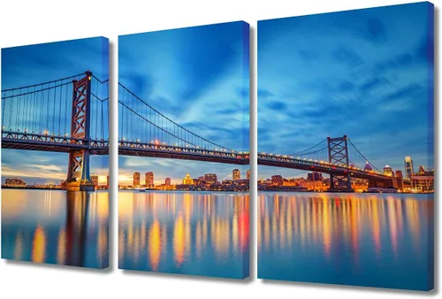 Vista 19 de Imagen del río Mississippi al anochecer, pintura de paisaje urbano de Nueva Orleans, Louisiana, impresiones artísticas, decoración de pared