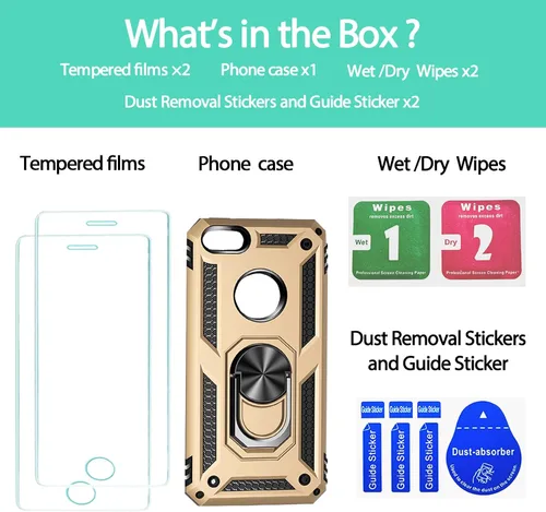 Vista 145 de Jeylly Funda para iPhone SE/Funda para iPhone 5S, Exterior de Plástico Duro que Absorbe Golpes + Interior de Silicona de Goma Defensor contra