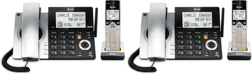 Vista 18 de AT&T CL84107 DECT 6.0 Teléfono expandible con cable/inalámbrico con bloqueador de llamadas inteligente, negro/plata con 1 auricular
