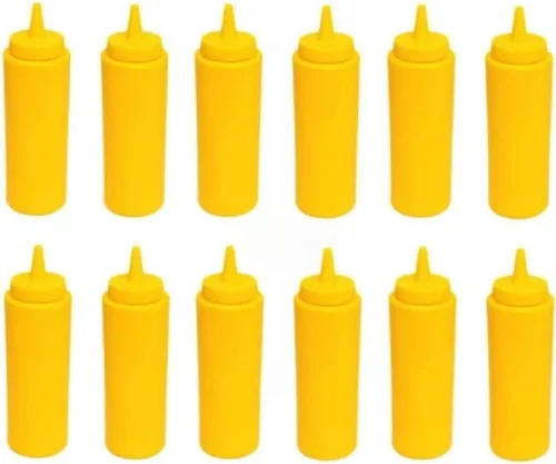 Vista 10 de TrueCraftware - Juego de 12 botellas dispensadoras transparentes de condimentos de 8 onzas, a prueba de fugas, botellas de aderezo para aderezos