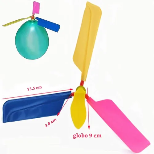 Vista 8 de Juguete de globo helicóptero para niños (paquete de 12) Regalo del día del niño, accesorio para fiestas, cesta de pascuas, medias navideñas