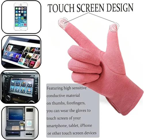 Vista 43 de Tomily - Guantes de forro polar para mujer con pantalla táctil