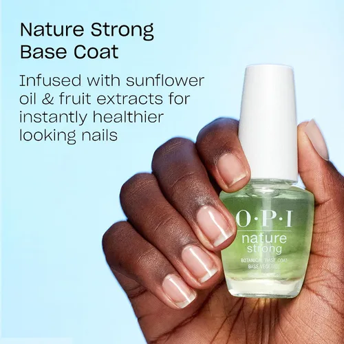 Vista 2 de OPI Nature Strong Natural Origin 3-Step System Botanical Base Coat, Top Coat, and Various Nail Polish Colors High Shine + Color Protection
