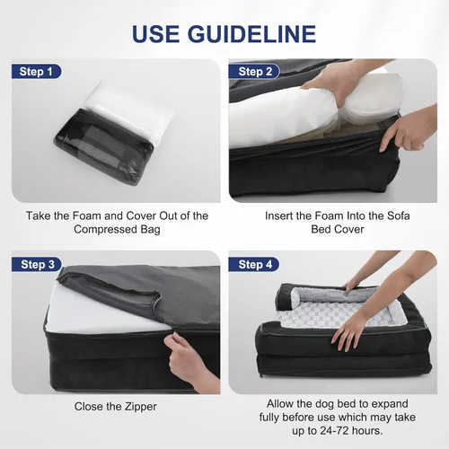 Vista 8 de FURTIME Cama Ortopédica para Perros para Perros Pequeños - Camas de Sofá para Perros Pequeños Lavables, Cama de Sofá de Espuma de Apoyo