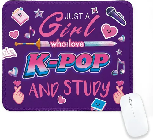 Vista 12 de Kpop - Alfombrilla de mouse de anime, alfombrilla de mouse pequeña personalizada para mujeres y fanáticos de Kpop, base de goma antideslizante