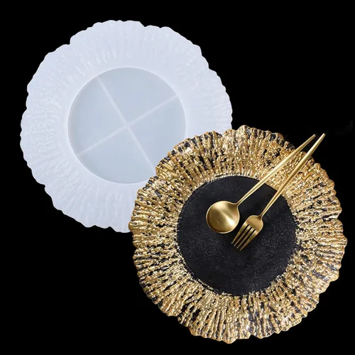 Vista 8 de Molde de bandeja de resina con bordes de cuentas, molde rectangular para placa de joyería para resina epoxi, soporte para velas, jabonera