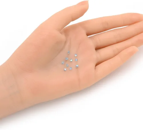 Vista 3 de 100 cuentas sueltas de cristal bicono facetado pequeño Preciosa auténtico de 3mm (0.118 pulgadas) aguamarina AB (azul) compatibles con cristales
