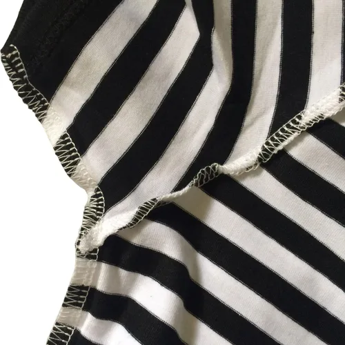 Vista 5 de Camiseta de Pugsley Addams para niños, camiseta de rayas negras y blancas para Halloween, disfraces de ladrón de bancos, camisetas novedosas