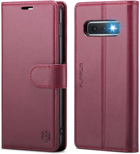 Vista 7 de FLIPALM - Funda tipo cartera para Samsung Galaxy S10e de 5.8" (no S10 6.2"), color negro Titular de la tarjeta, bloqueo RFID, cuero PU Folio Flip