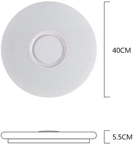 Vista 7 de Lámpara de techo con música WiFi mejorada con altavoz Bluetooth y control remoto, lámpara de techo regulable de 15 pulgadas compatible con Alexa