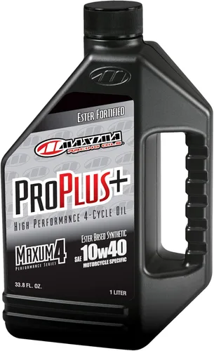 Vista 2 de Maxima Racing Oils 30-02901-2PK Pro Plus+ 10w40 - Aceite sintético para motor de motocicleta, botella de 1 litro, paquete de 2