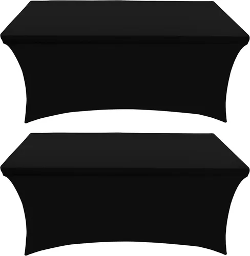 Vista 56 de Utopia Kitchen Mantel rectangular de spándex de 4 pies [1 unidad, negro] 200 GSM elástico, ajustado, lavable y resistente a las arrugas, cubierta