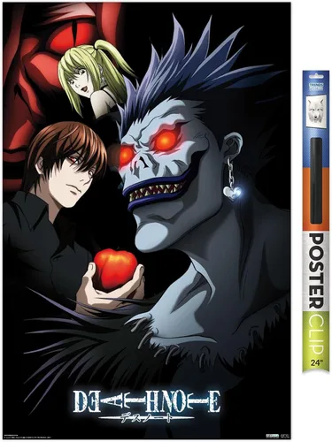 Vista 17 de Trends International Death Note - Póster de pared de grupo, 14.725 x 22.375 pulgadas, versión enmarcada de madera de granero