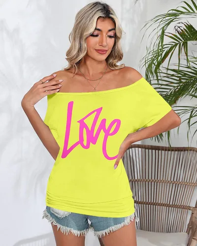 Vista 2 de Traje de los años 90 y 80 para mujer, camiseta de discoteca de fiesta temática de los años 80, tops con hombros descubiertos, parte superior vintage