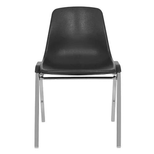 Vista 2 de OEF Furnishings OEF8110/2 Silla apilable de polipropileno de grado comercial (negro, paquete de 2)