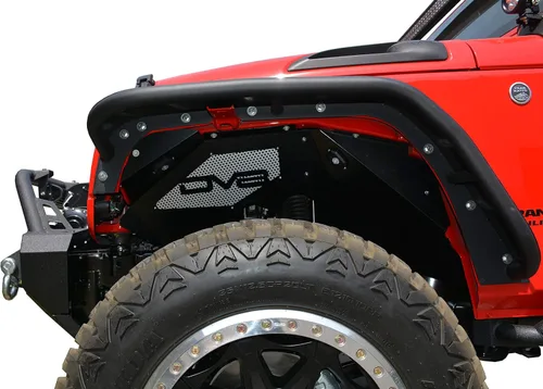 Vista 3 de Juego de protectores interiores para Jeep Wrangler JK 2007-2018 Pozos de rueda delantera Ventilado para flujo de aire Paneles de malla