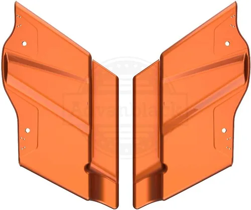 Vista 6 de Alforjas de motocicleta aptas para Harley Touring FLH 2014+ - Whisky ámbar, accesorios de perillas, bolsas rígidas estiradas